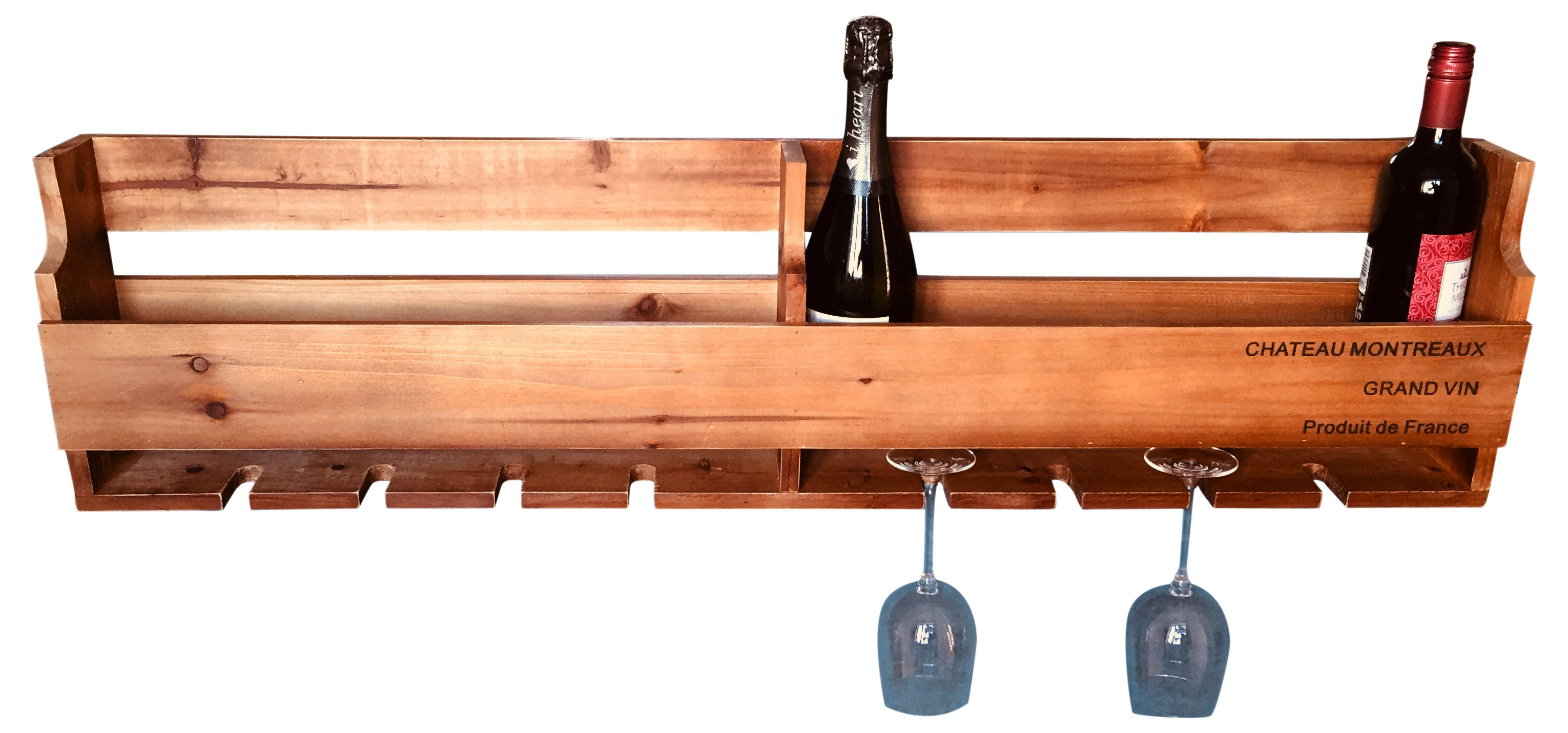 Wooden 10 Bottle Wall Mounted Wine Rack Wooden 10 Bottle Wall Mounted Wine Rack