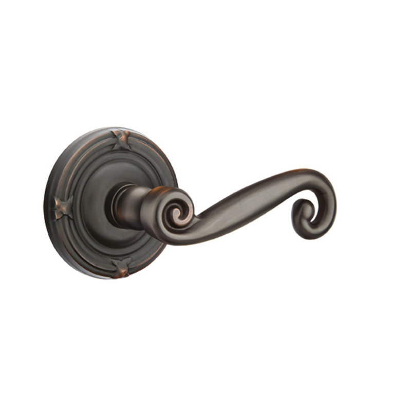 Emtek Privacy Rustic Lever With Ribbon Reed Rose Wayfair