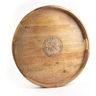 Wood Round Decorative Serving Tray Wooden Platter Home Decor 21-37.5cm