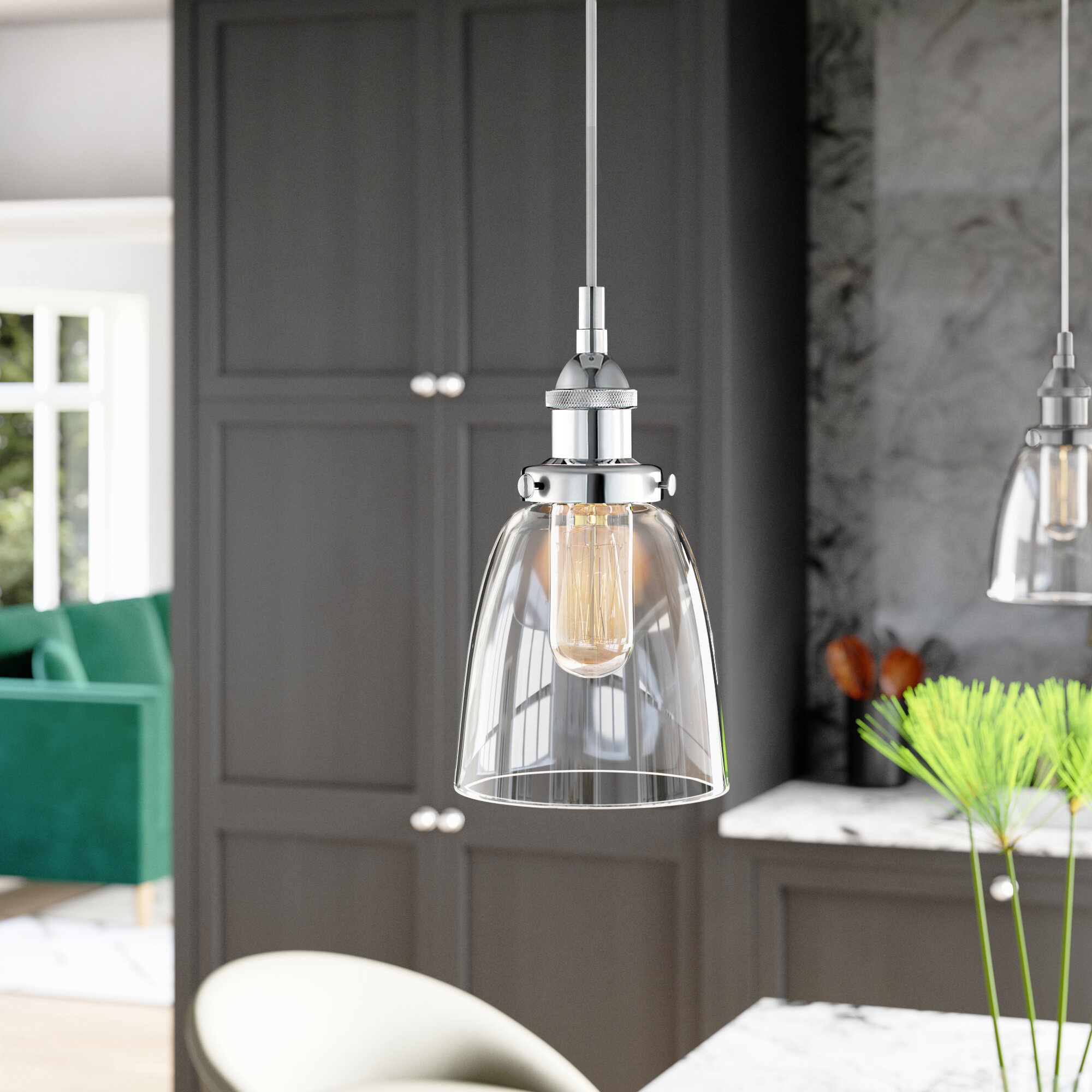 chrome pendant ceiling light