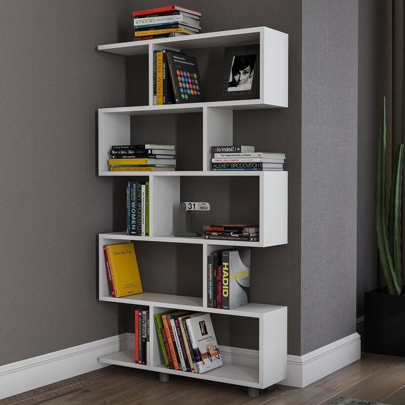 Latitude Run® Amiel Geometric Bookcase & Reviews | Wayfair