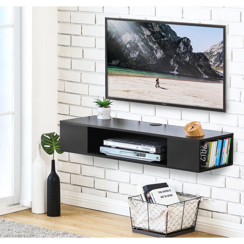 Fitueyes Wall Mounted Media Console Floating Tv Stand Component Shelf Reviews Wayfair