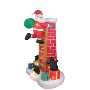 Christmas Inflatableu00a0Santa Claus Climbing Chimney Decoration