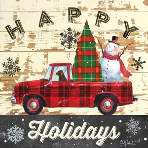 'Christmas Plaid Truck' Wall Art on Wrapped Canvas