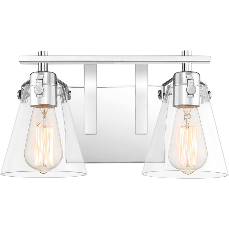 Laude Run Ardin 2 Light Dimmable Polished Chrome Vanity Light Dimmable Polished Chrome