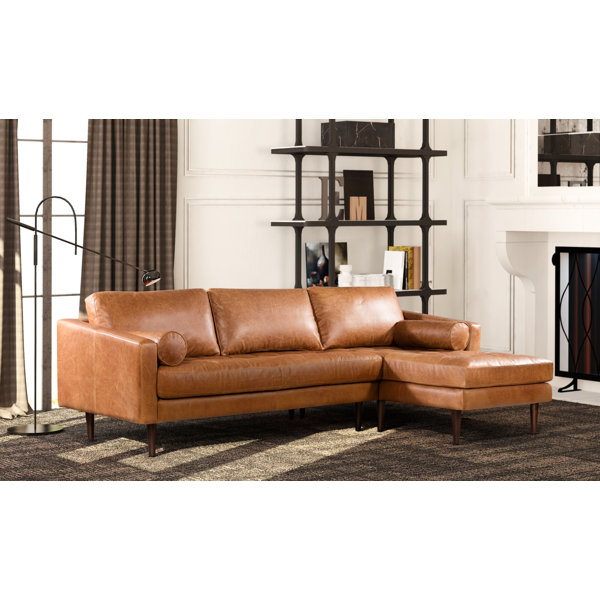 Light Tan Leather Sectional Wayfair