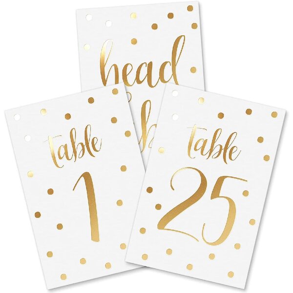 Double Sided Wedding Table Number Place Cards Numbers 1-10 & Top Table Vintage 