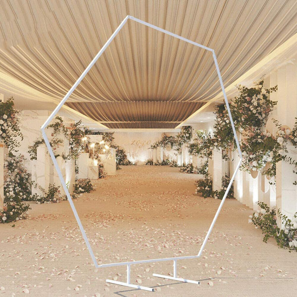 2m Hexagon Metal Wreath Backdrop Stand Wedding Backdrop Party Decor Wedding Arch 