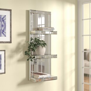 Modern Glass Floating Shelves Mirrored Wall Mounted Storage Display Shelf Home 