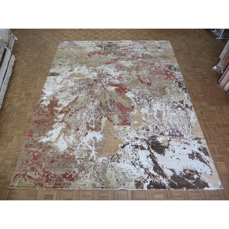 Isabelline One Of A Kind Dreher Hand Knotted Beige Ivory 12 X 15 1 Rectangle Area Rug Wayfair