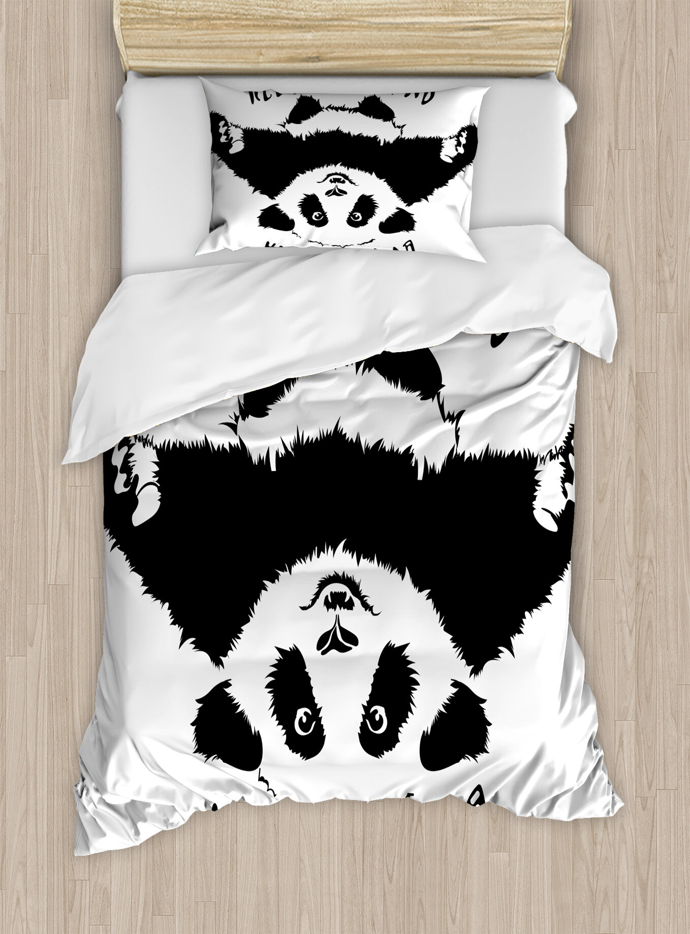 Ambesonne Funny Animal Mascot Keep Calm And Hug A Panda Duvet