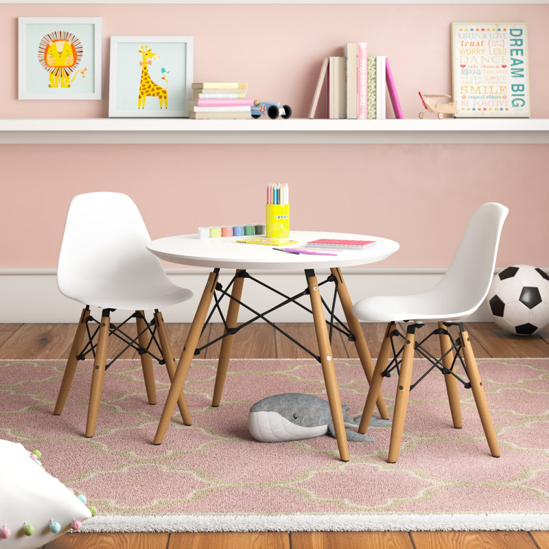 kids 3 piece round table and chair set