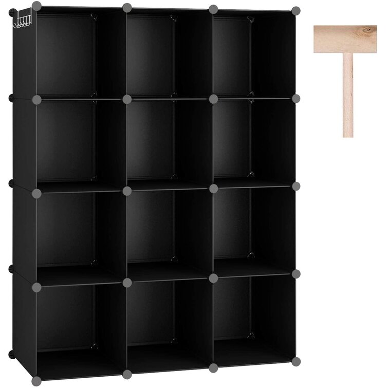 12-Cube Storage Unit Cubby Organizer Display Closet Bookcase Shelf Box Bin White