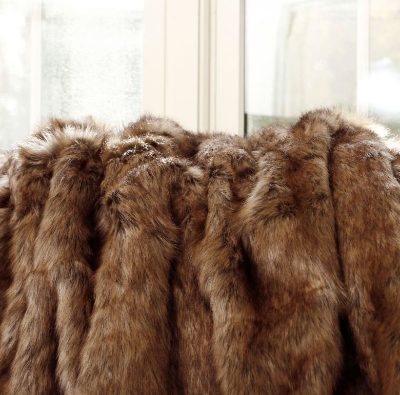 faux coyote fur blanket