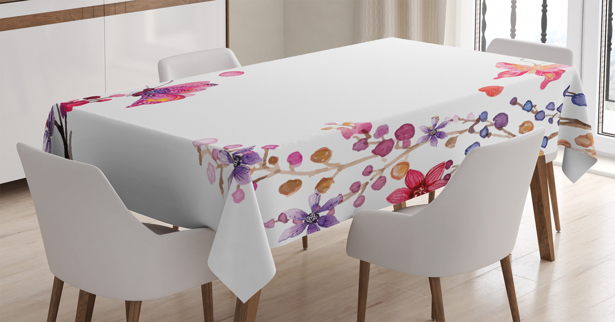 Ambesonne Butterfly Table Runner Dining Room Kitchen Decor in 3 Sizes 