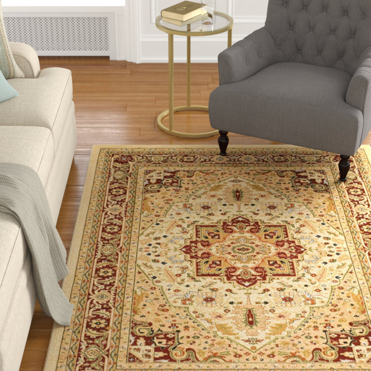 Andover Mills™ Leona Oriental Ivory/Red Area Rug & Reviews Wayfair