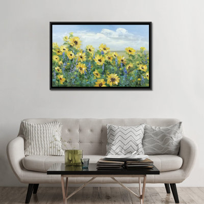 Sunflower Fields Forever by Sally Swatland - Painting Print