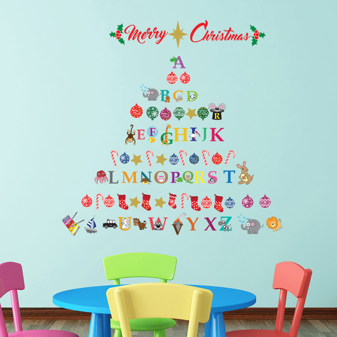 Walplus French Christmas Wall Stickers Wall Art Decals Room Home Decorations