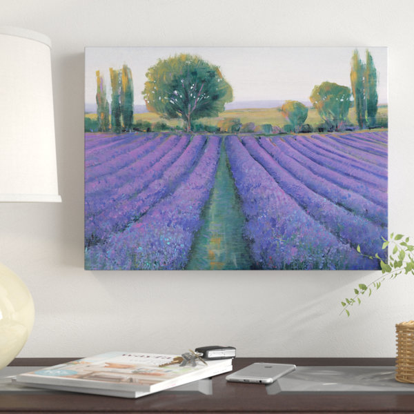 East Urban Home Lavender Field Ii Acrylic Painting Print On Wrapped Canvas Wayfair