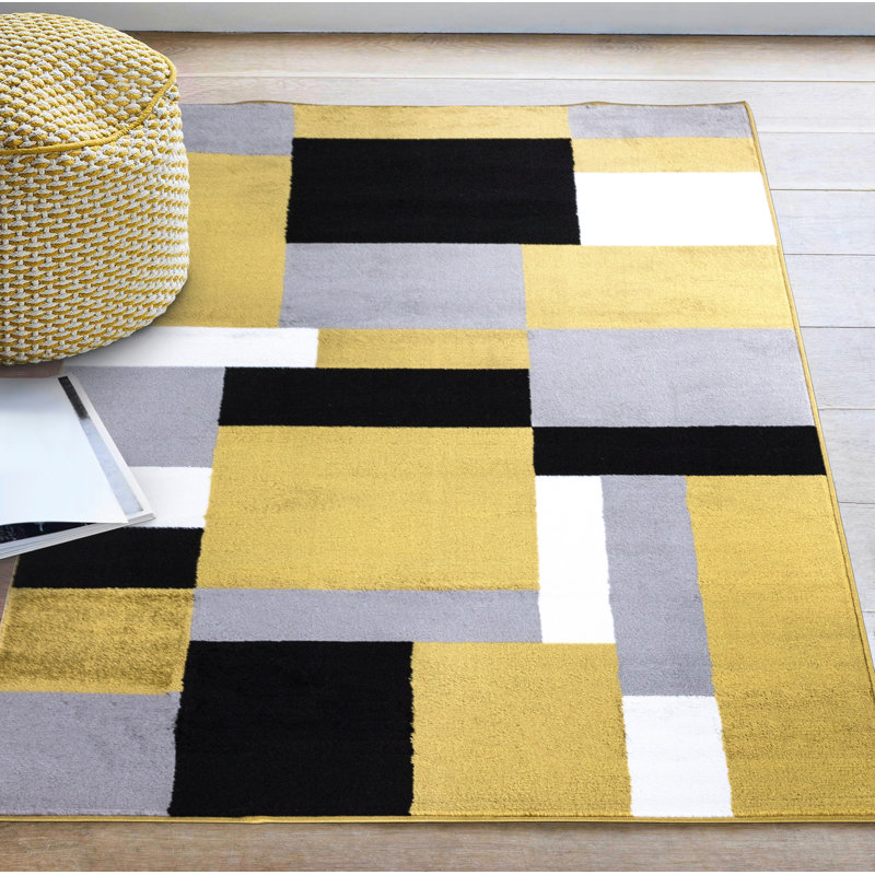 yellow gray outdoor rug