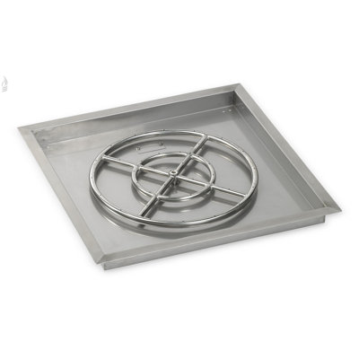 Square Stainless Steel Drop In Fire Pit Burner American Fireglass