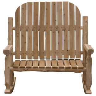 Mabe Two-Person Solid Wood Rocking Adirondack Chair