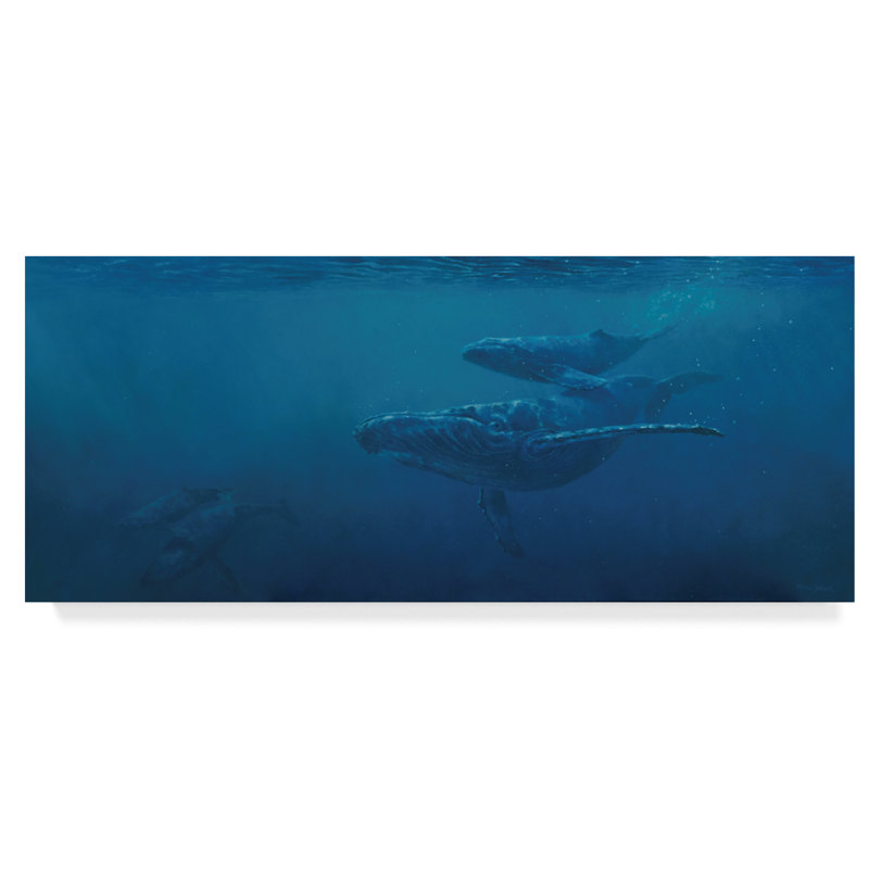 World Menagerie Whales Under Water Acrylic Painting Print On