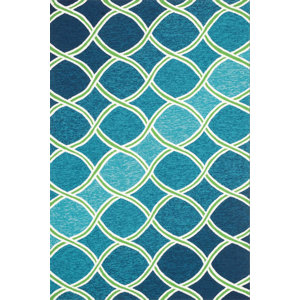 Venice Beach Handmade Blue/Green Indoor/Outdoor Area Rug