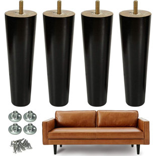 5" Tall 4 Legs great rich color Wood Sofa Couch Chair Furniture Leg Feet 