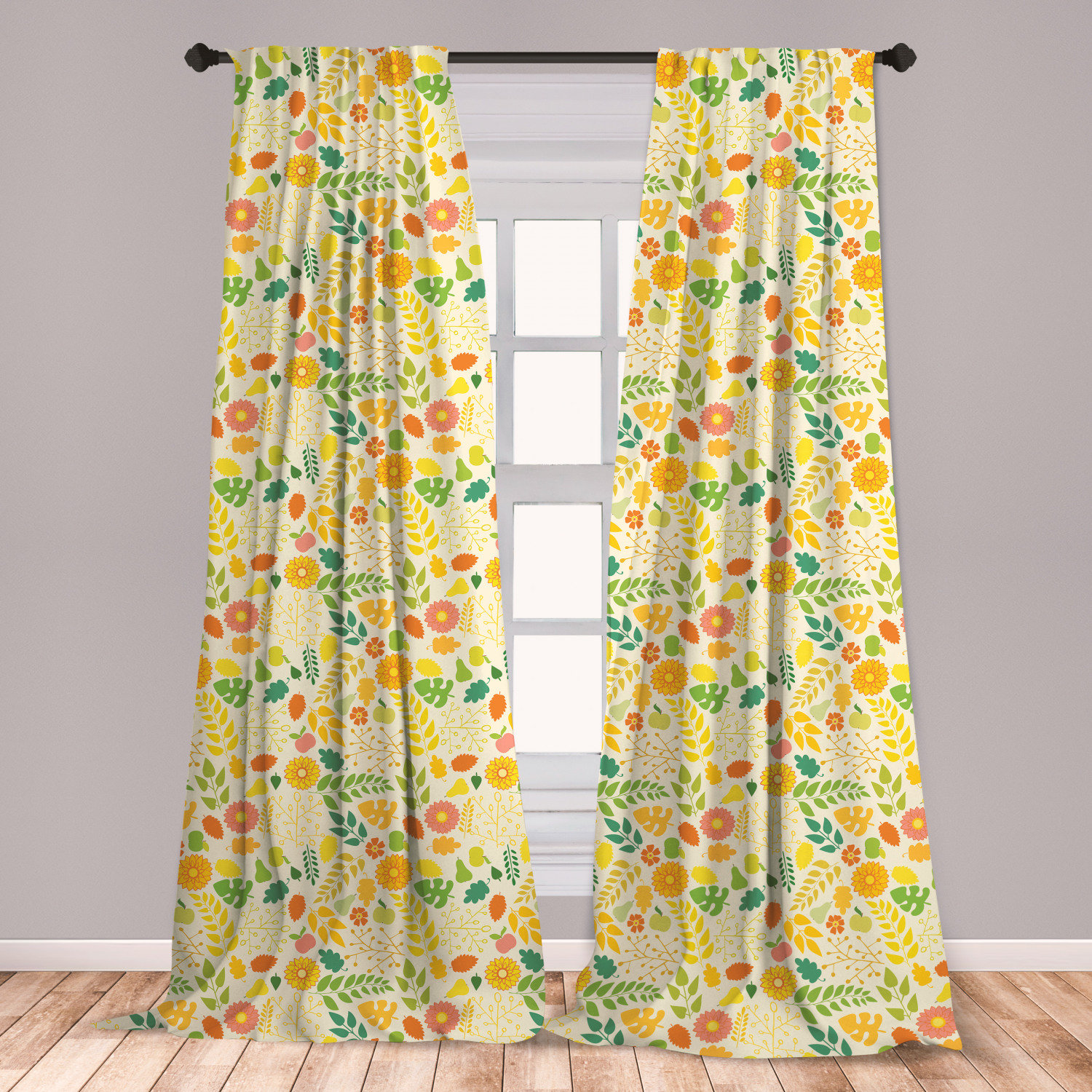 East Urban Home Autumn Floral Room Darkening Rod Pocket Curtain Panels Wayfair