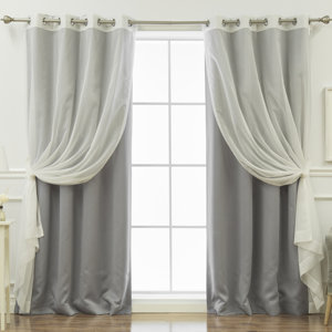 Bushnell Solid Blackout Thermal Grommet Curtain Panels (Set of 4)