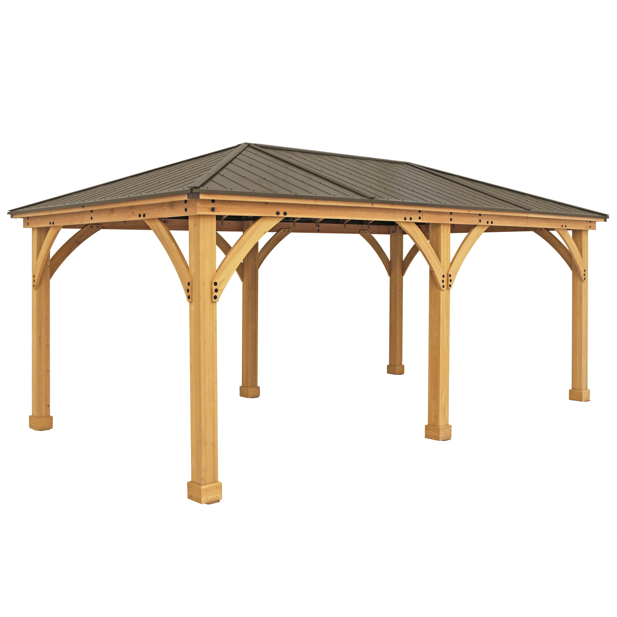 Yardistry Meridian 20 Ft W X 12 Ft D Solid Wood Patio Gazebo Wayfair