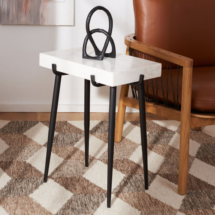 George Oliver Zuri 22.5'' Tall Genuine Marble End Table | Wayfair