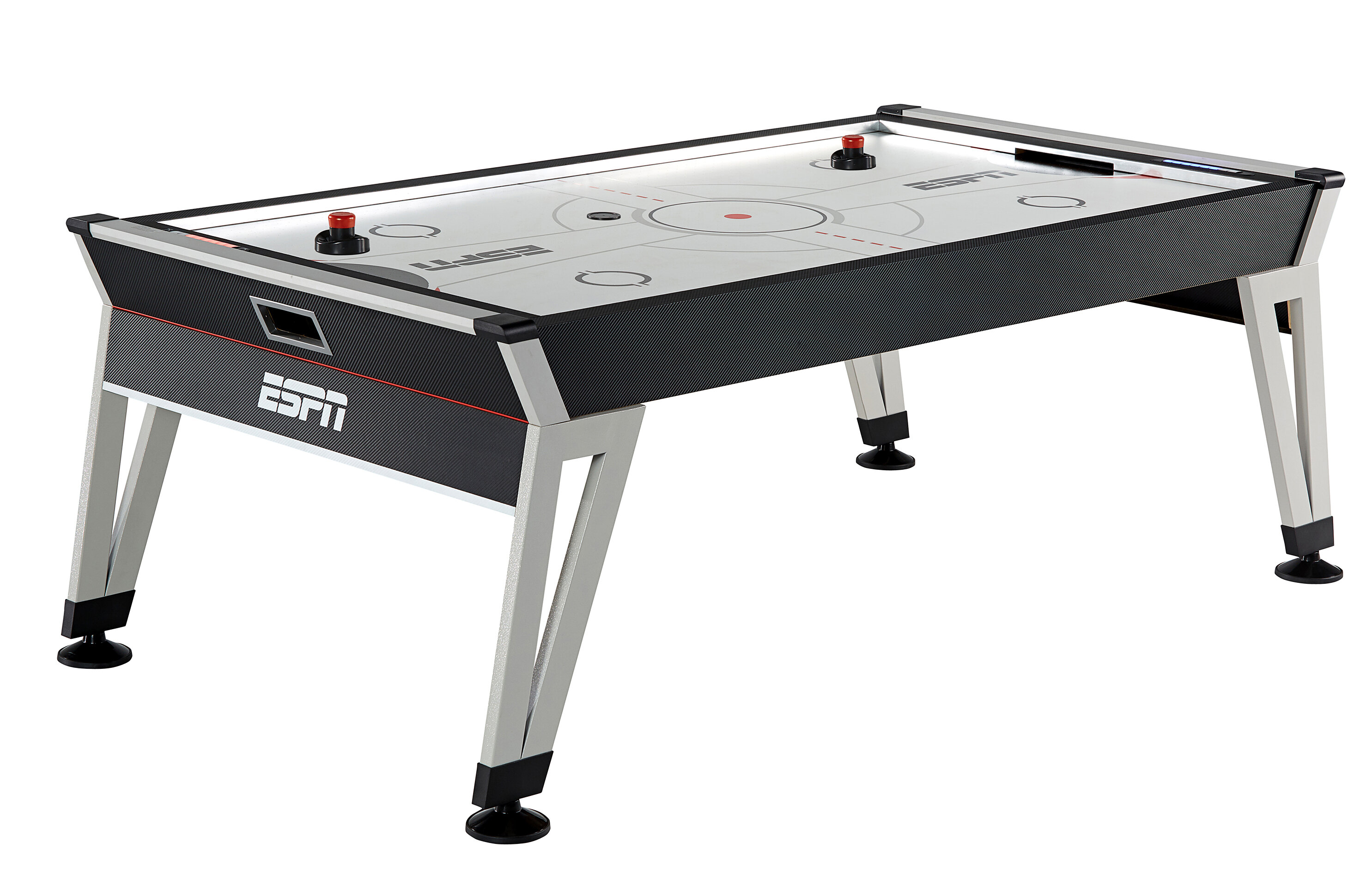 Air Hockey Table with Overhead Electronic Scorer and Pucks /& Pushers Set Family Indoor Game Blue//Red ESPN 5 Ft