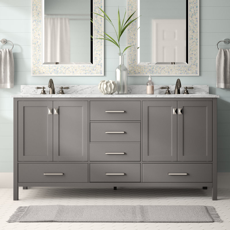 Beachcrest Home Newtown 72" Double Bathroom Vanity Set ...