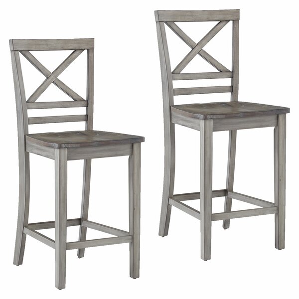One Allium Way Duplessis Distressed Counter Height Bar Stool