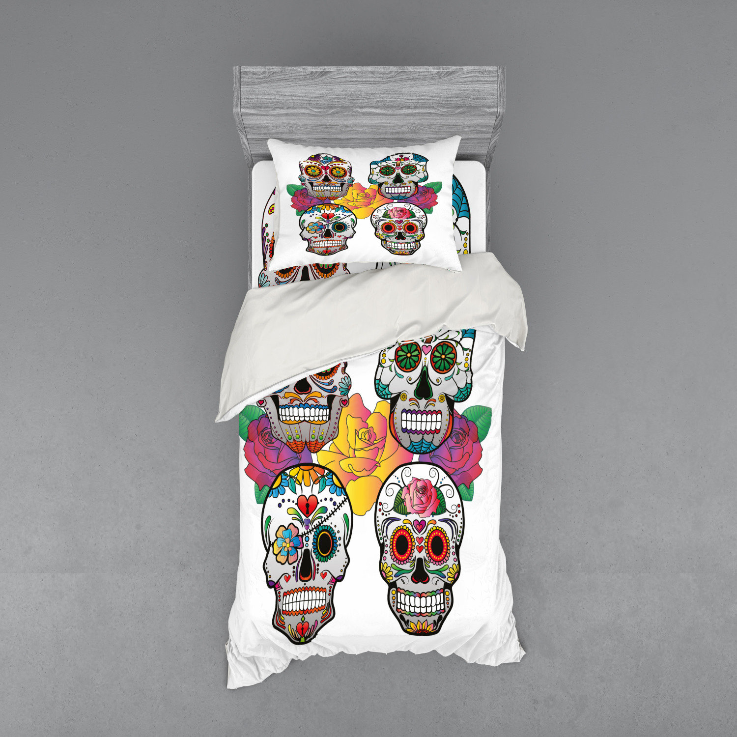 East Urban Home Ambesonne Sugar Skull Duvet Cover Set Different