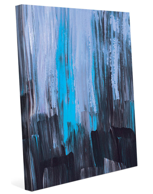 Ivy Bronx Abstract Senta Blue Fall Painting Print On Canvas