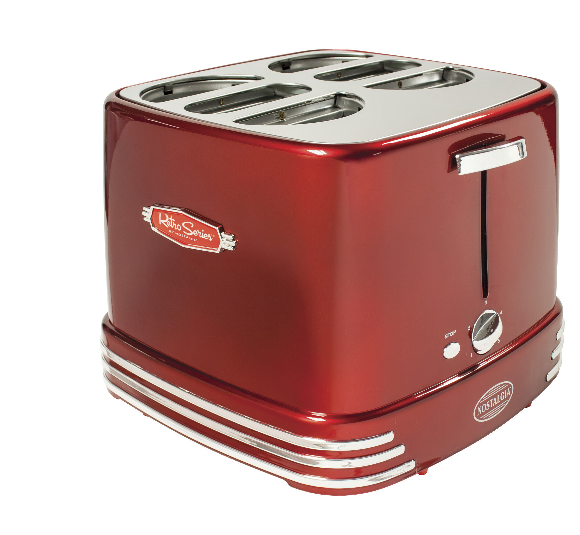Turkey Salton Treats Pop-Up Toaster for Extra Large Authentic Stadium-Style Hot Dogs and Buns With Bonus Mini Tongs Included Veggie Sausages and Brats 650 Watts HD1911 Red Perfect for Chicken