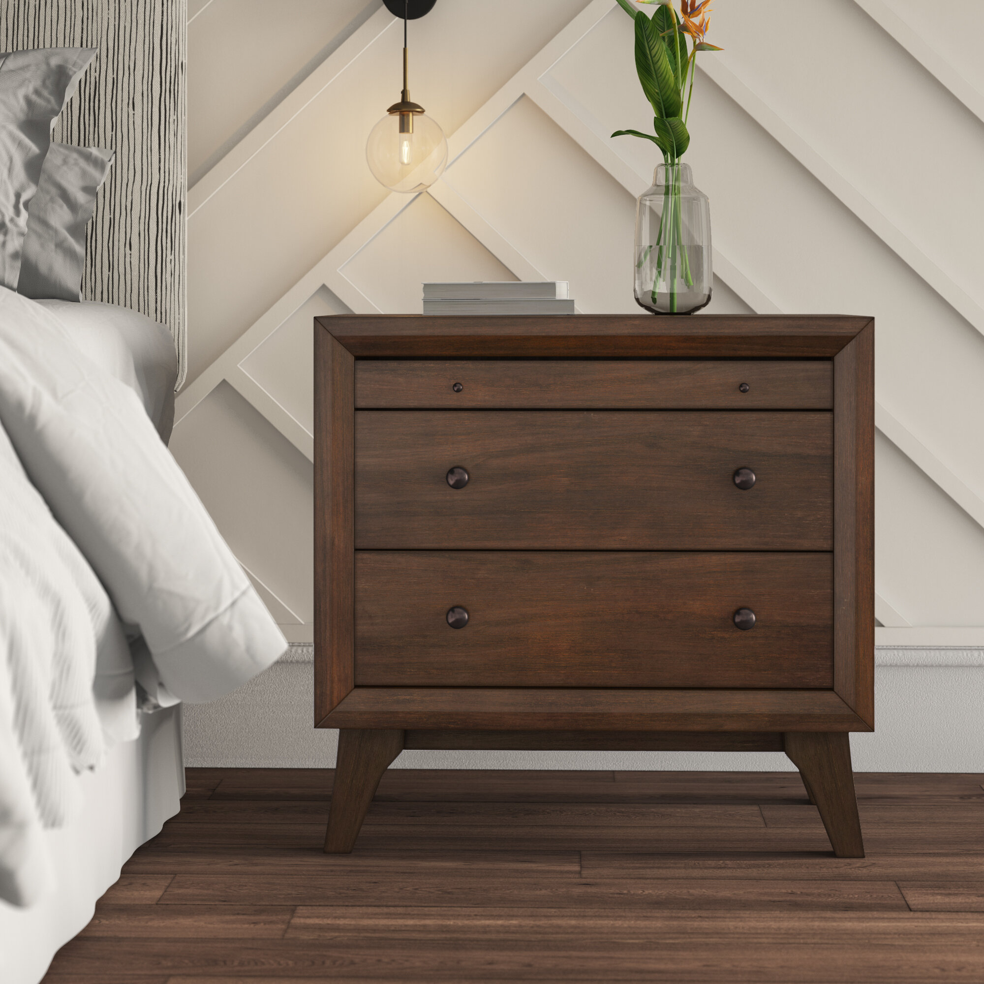 three drawer nightstand