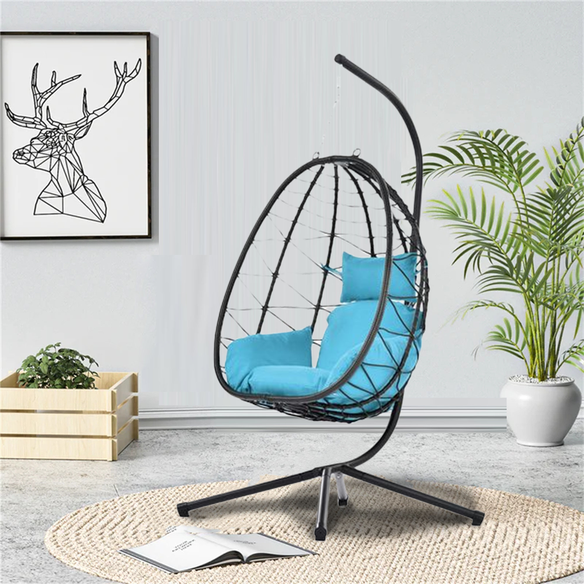 indoor cane swing chair