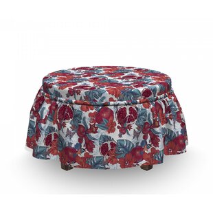 Tropical Hawaii Pomegranate Ottoman Slipcover (Set Of 2) By East Urban Home