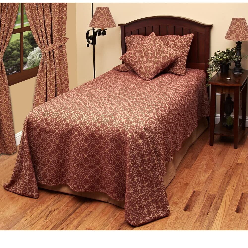 red and tan duvet covers