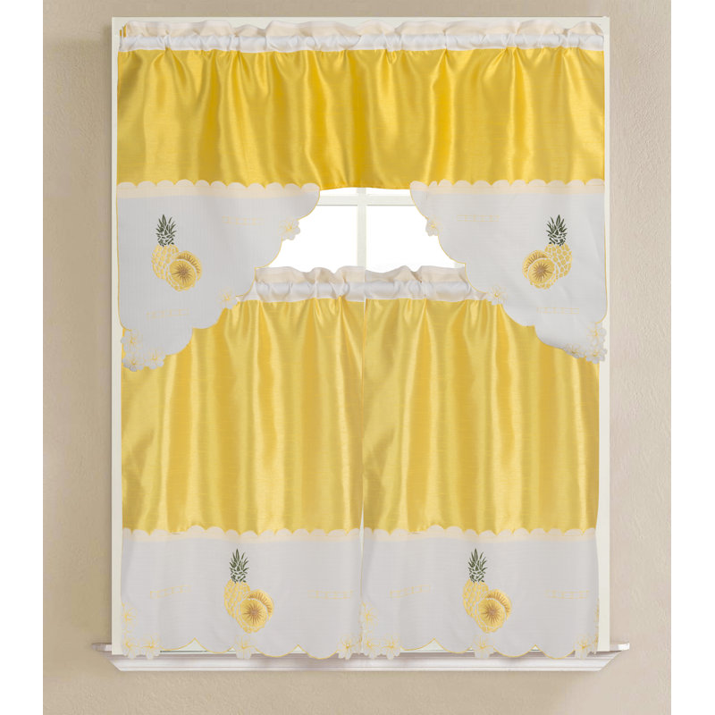 Bayou Breeze Barbour Pineapple Kitchen Curtains Wayfair