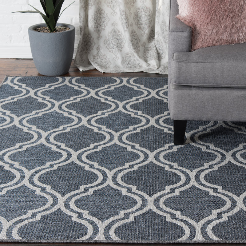 Charlton Home Aloysius Moroccan Gray Indoor Outdoor Area Rug Wayfair