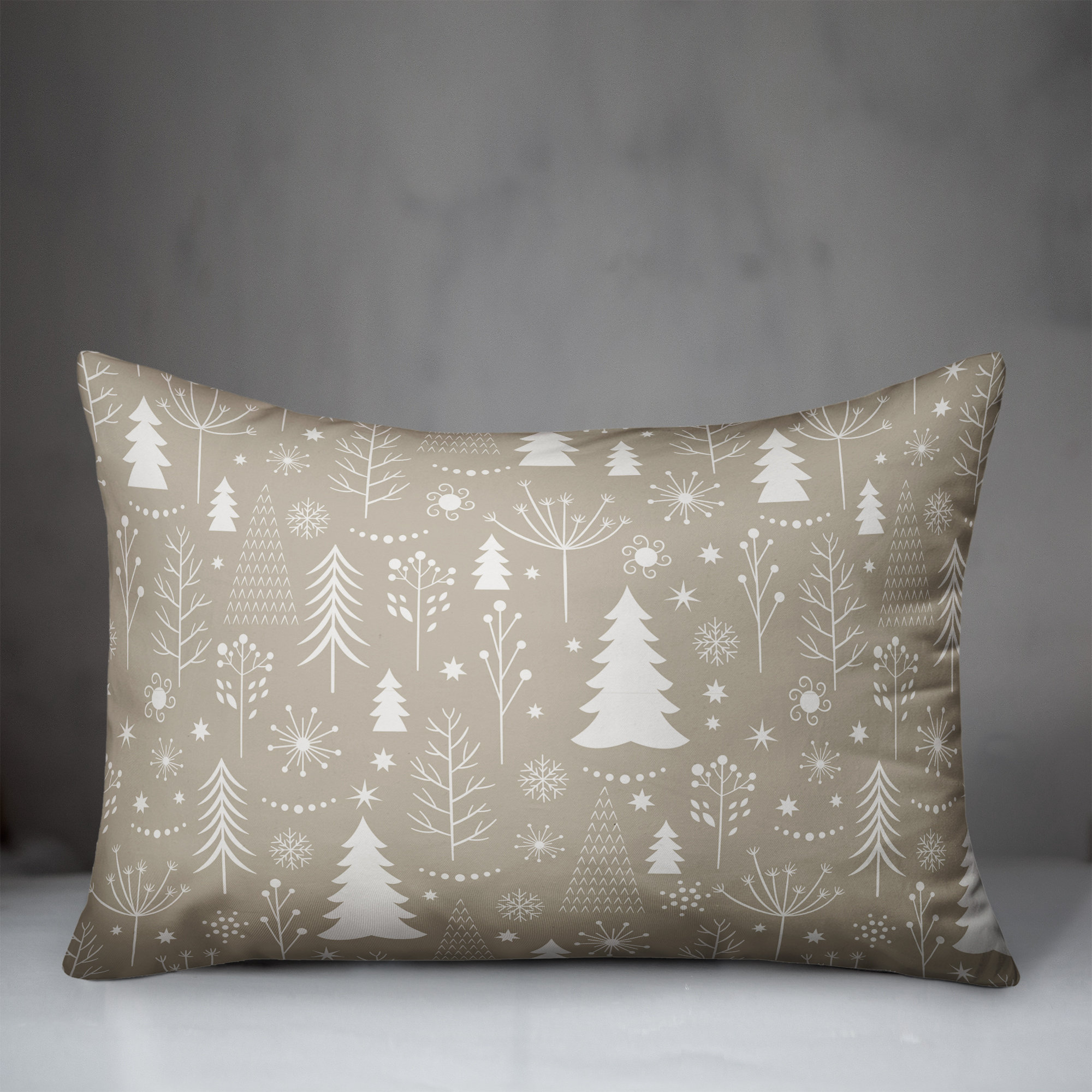 The Holiday Aisle Courtois Winter Christmas Tree Lumbar Pillow Cover Wayfair