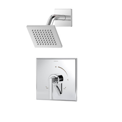 Duro Single Handle 1 Spray Thermostatic Shower Faucet With Square