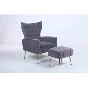 wingback chair with built in footrest