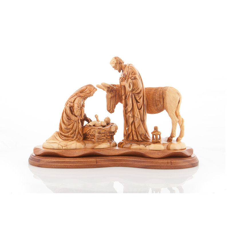 Olive Wood Religious Crafts The Child Jesus Virgin Mary And Saint Joseph Olive Wood Figurine Wayfair