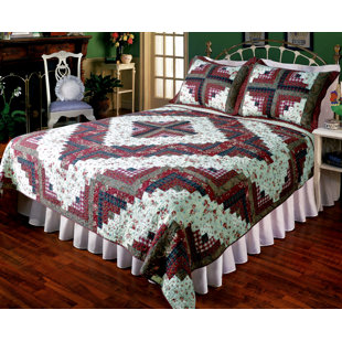 Log Cabin Bedding Sets Wayfair Ruby Log Cabin Quilt Collection By Elegant Decor